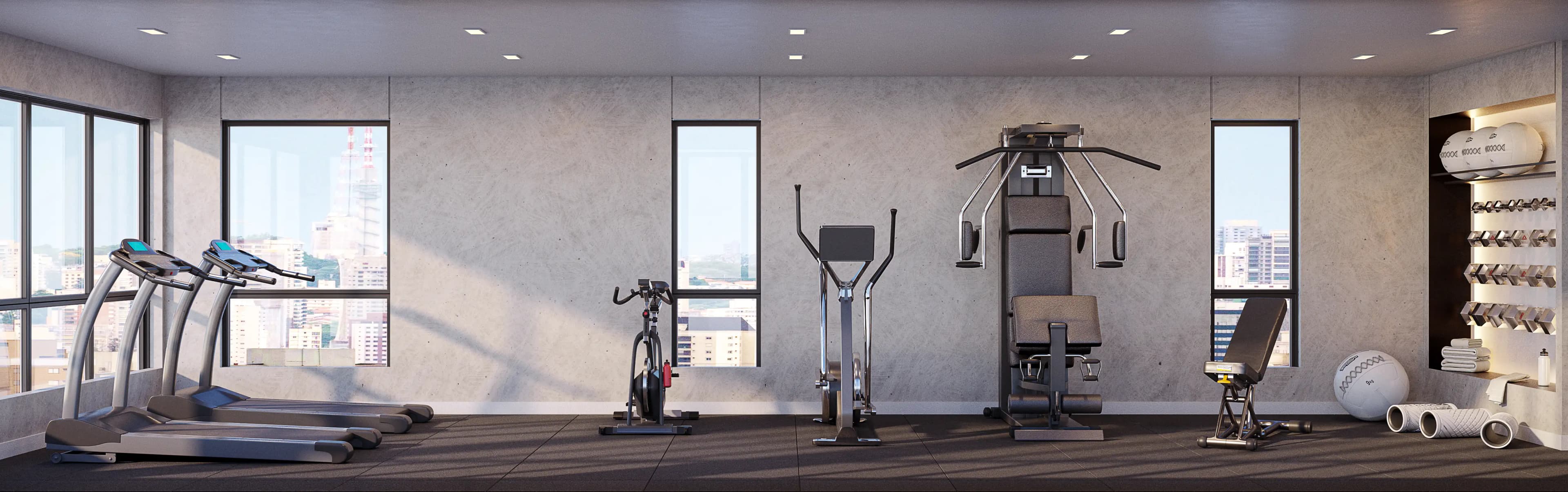 Academia do use.moema — Equipamentos de alta performance no rooftop.